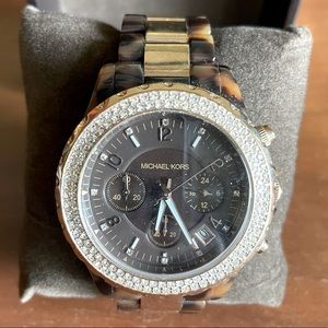 Michael Kors Tortoise and Rose Gold Watch
